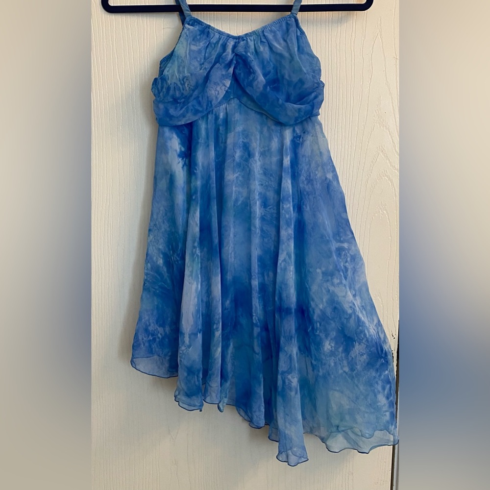 Blue tie dye lyrical dress